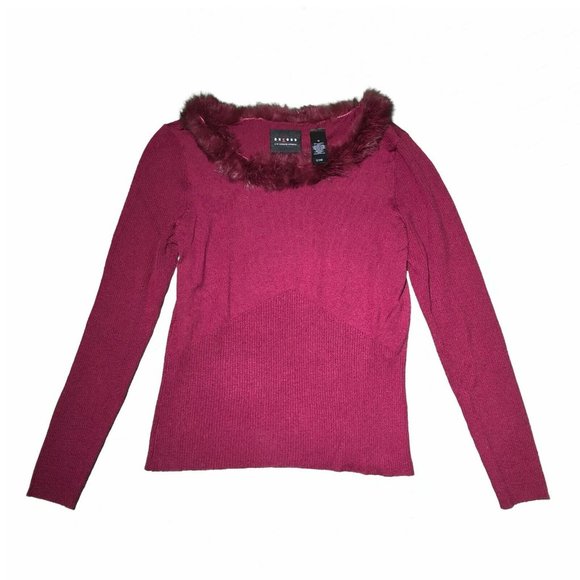 Vintage 1990s 90s Y2K Mall Goth Grunge Purple Fuzzy Sweater Liz Claiborne Rare - Picture 1 of 8